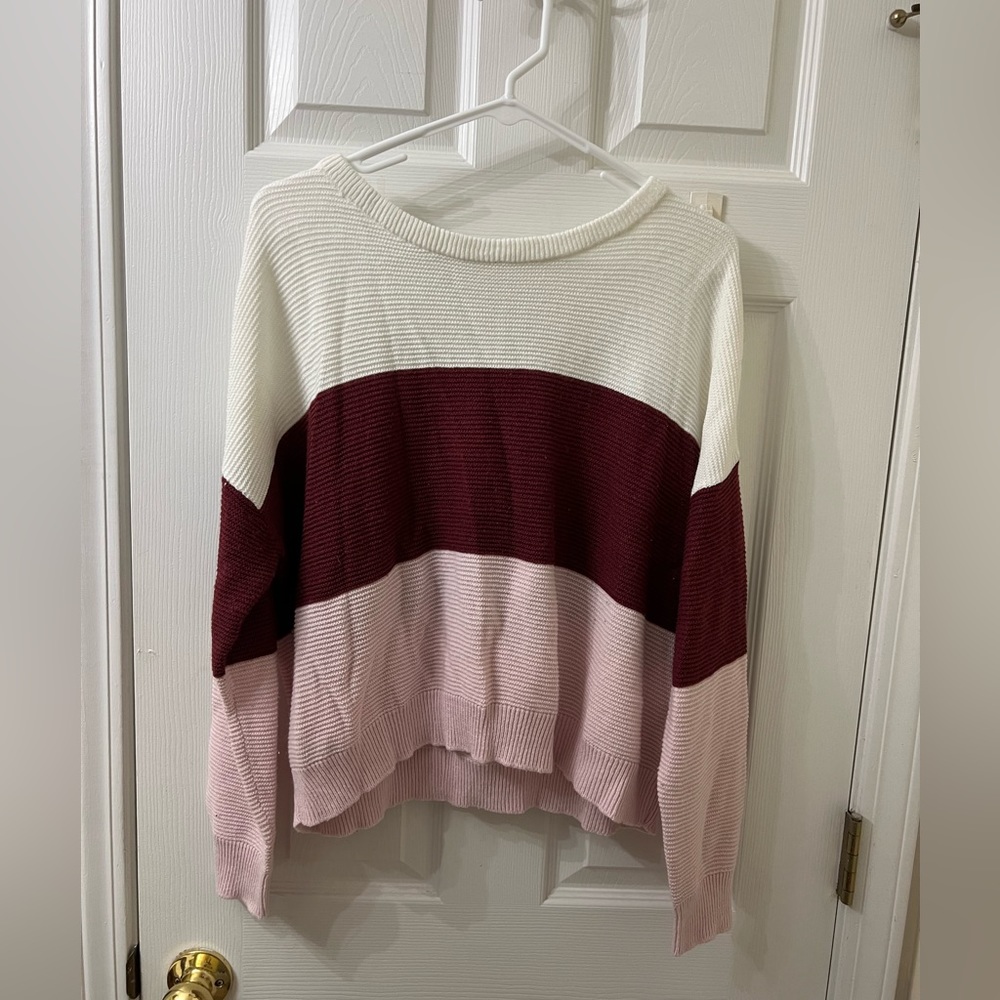 Color Block Cropped Sweater